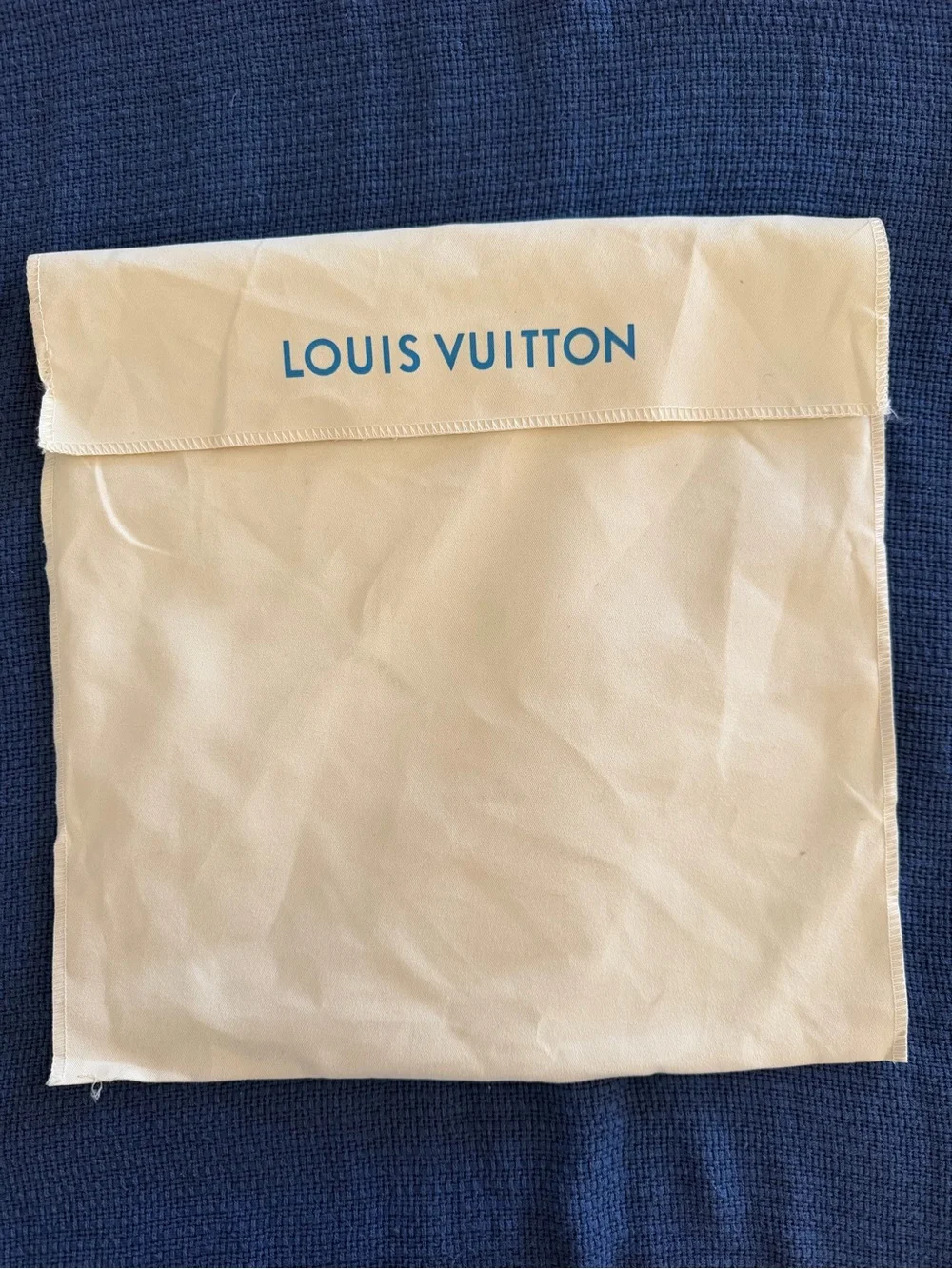 Louis Vuitton Ivory Blue Flap Close Dust Bag